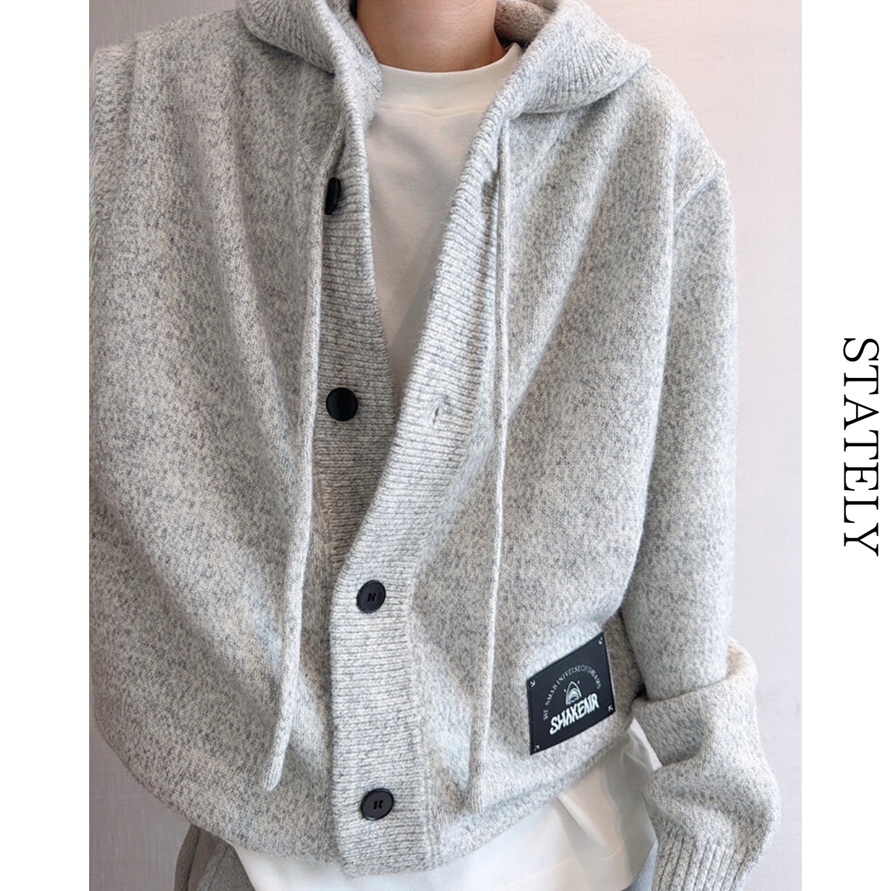 Thick Hooded Button Knit/2color_T146・画像5