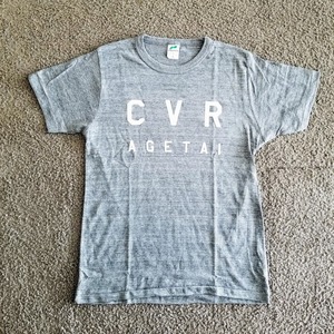 "CVR AGETAI" グレーTシャツ【白プリント】