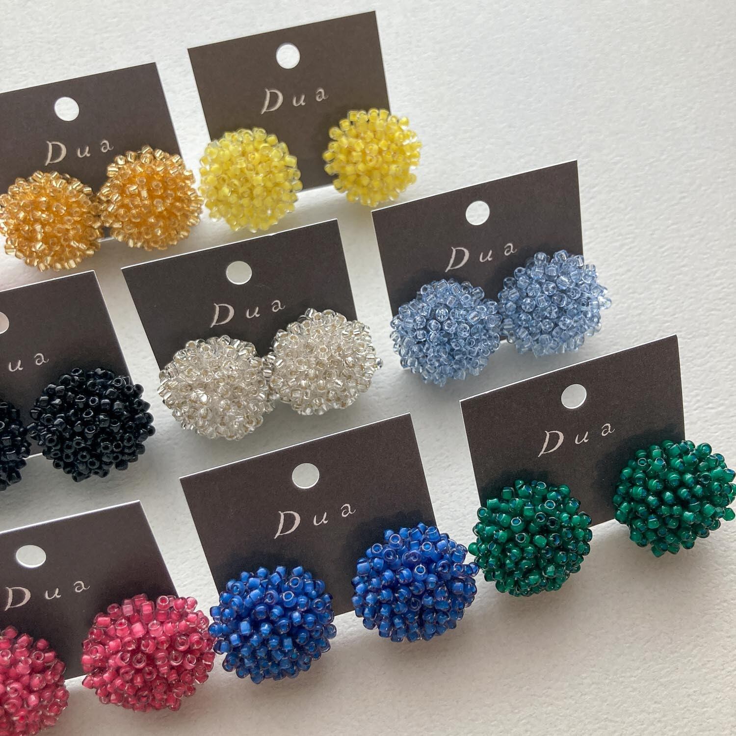 再入荷〉Duaオリジナル ビーズカボションの〈ピアス/イヤリング〉S