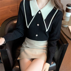 【送料無料】 トップス 3色 セーター ロング丈 長袖 Vネック 襟付き Aライン フレア プルオーバー ニット 厚手生地 かわいい 大人可愛い 大人女子 こなれ感 シンプル カジュアル 大人 上品 おしゃれ お洒落 ラフ コンサバ エレガント ガーリー シック 無地 秋 冬 20代 30代 40代 女性用 レディース ママ デート お出かけ お茶会 女子会 休日 演奏会 授業参観 通勤 結婚式 二次会 パーティ 着回し カラバリ デイリーユース 普段使い ファッション ボタン バイカラー 暖かい