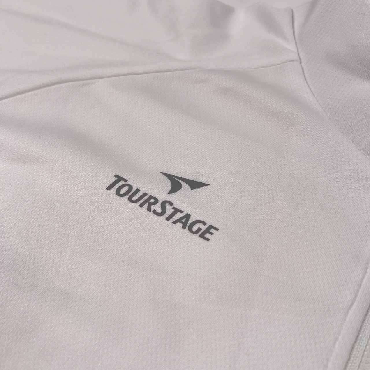 TOURSTAGE ツアーステージ ゴルフ ハイネック ハーフジップ 半袖 ドライ シャツ サイズ LL /メンズ/ホワイト