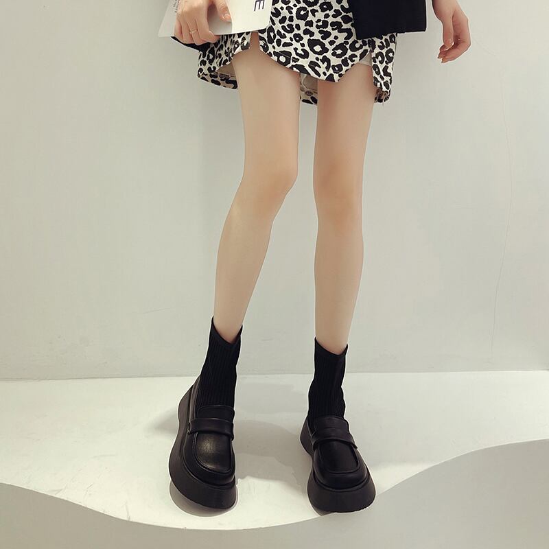 ショートブーツサマースタイルニットストレッチ 靴 シューズ エラスティック 伸縮 夏物 ラウンドトー 部族の婦人靴19843487523