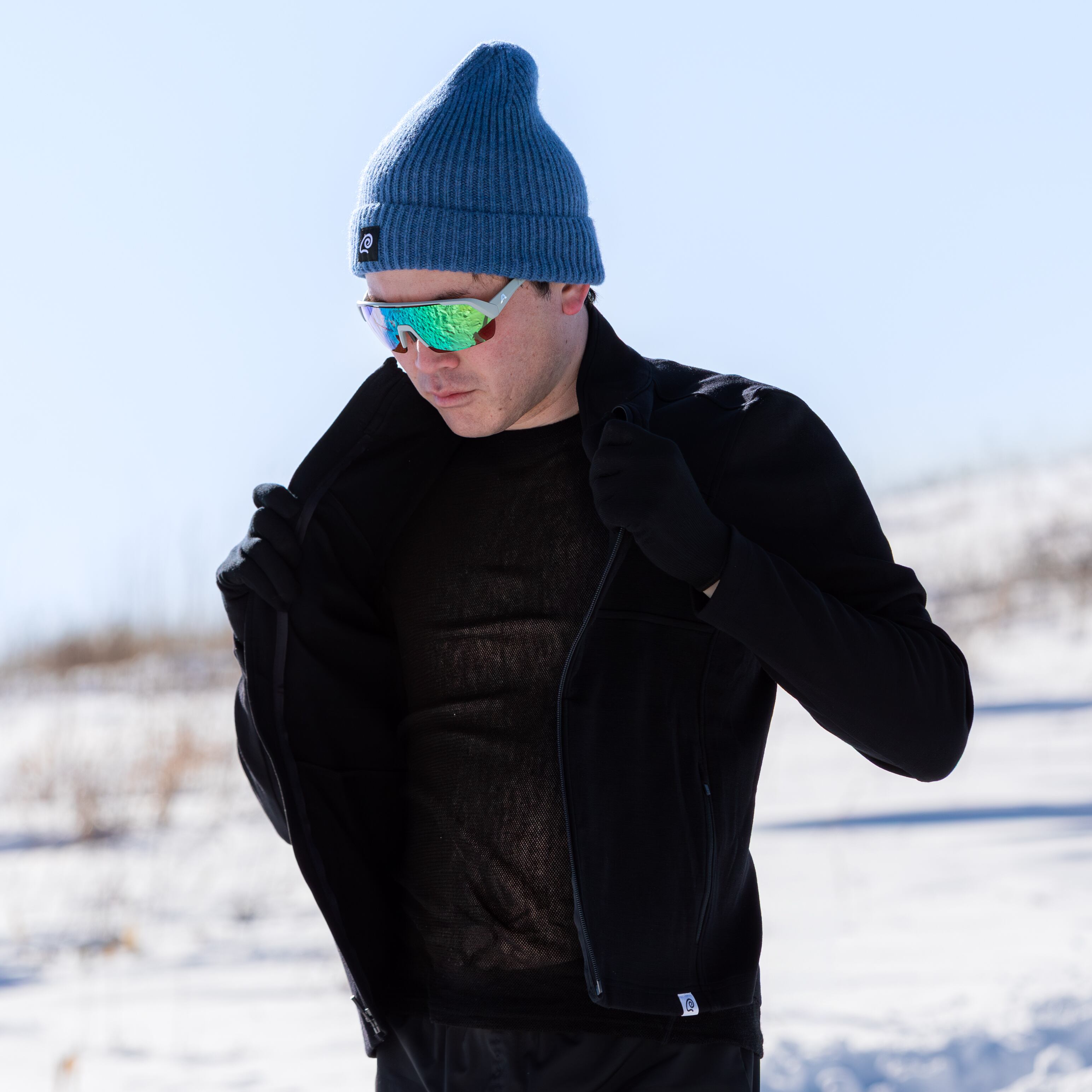 ウールネットTシャツ ブラック （ユニセックス) WOOLNET T-SHIRT | RIMENO