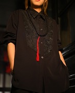 Rose-embroidered shirt 2color 【G1125】