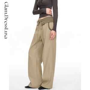 Fold Waist リラックスワイドパンツ_P353