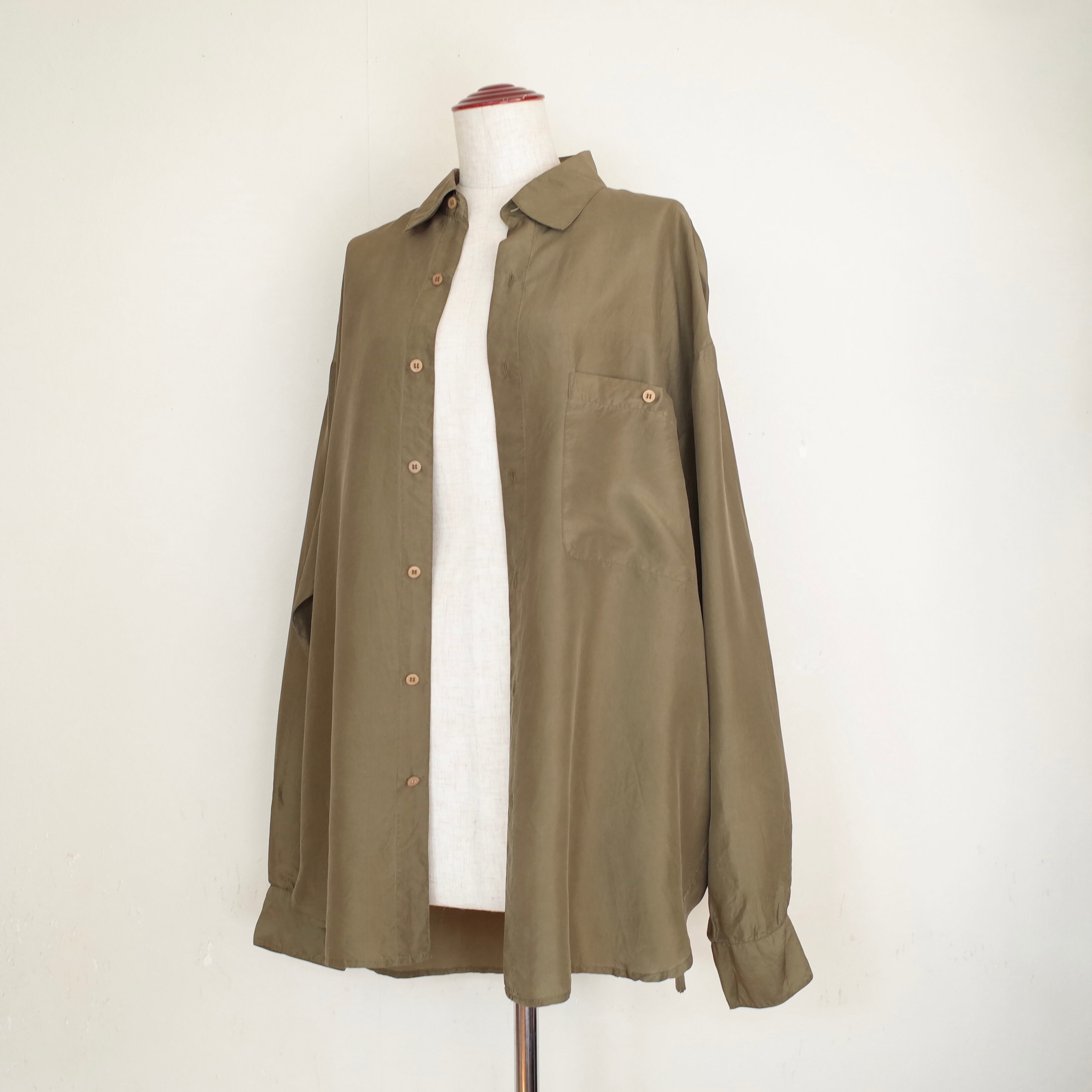 Silk big shirt "khaki"