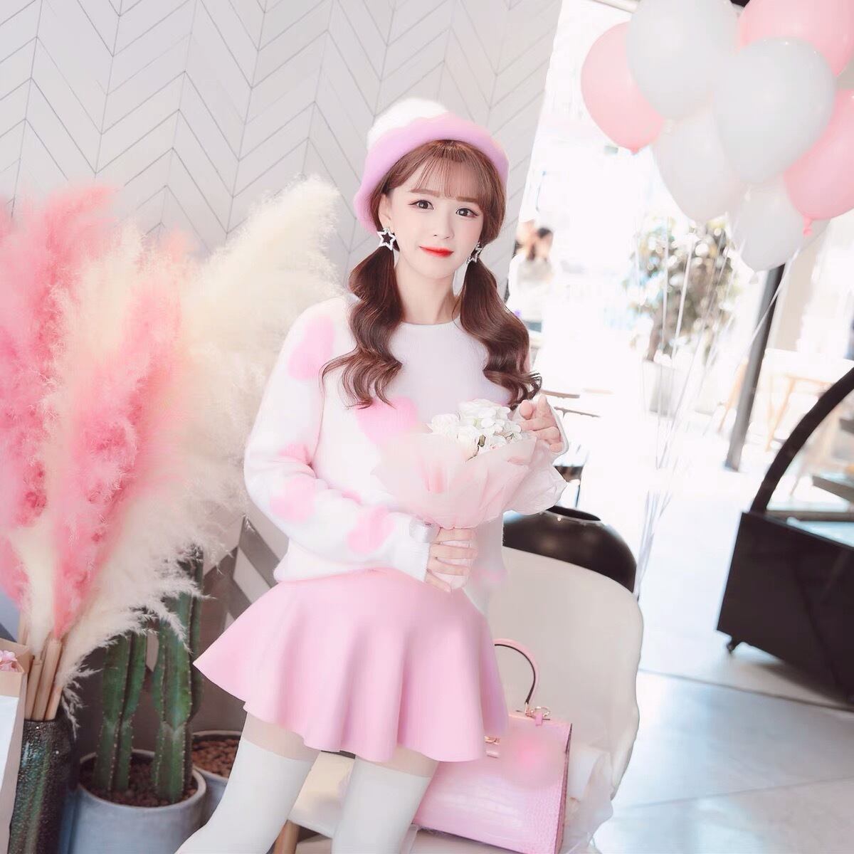 ニット トップス ピンク 可愛い 姫 ガーリー ガール セーター