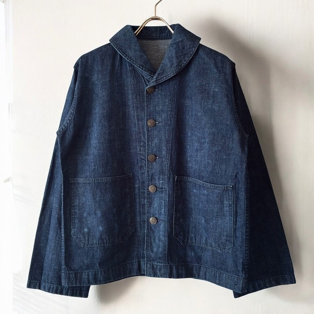 ［濃紺］40's US-COAST GUARD SHAWL COLLAR DENIM COVERALLS ショールカラー デニム カバーオール アメリカ海軍