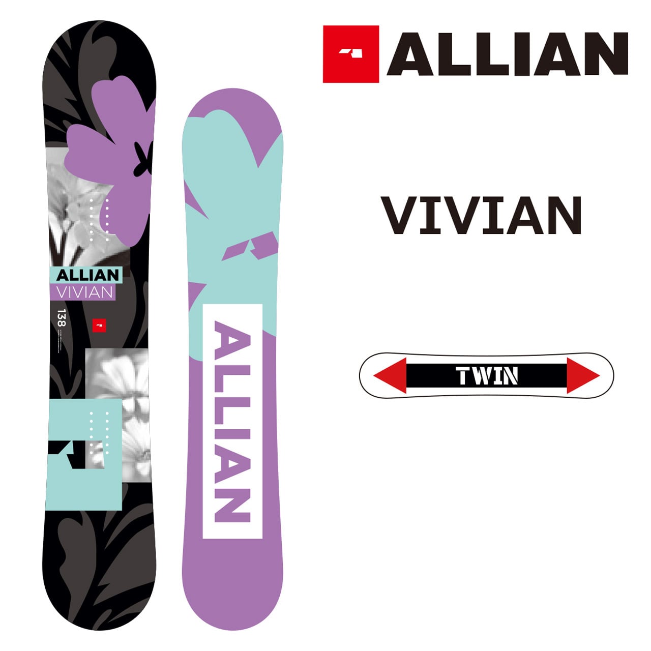 ALLIAN VIVAN × バートン むさくるしい TRUEFIT スノーボード レディース