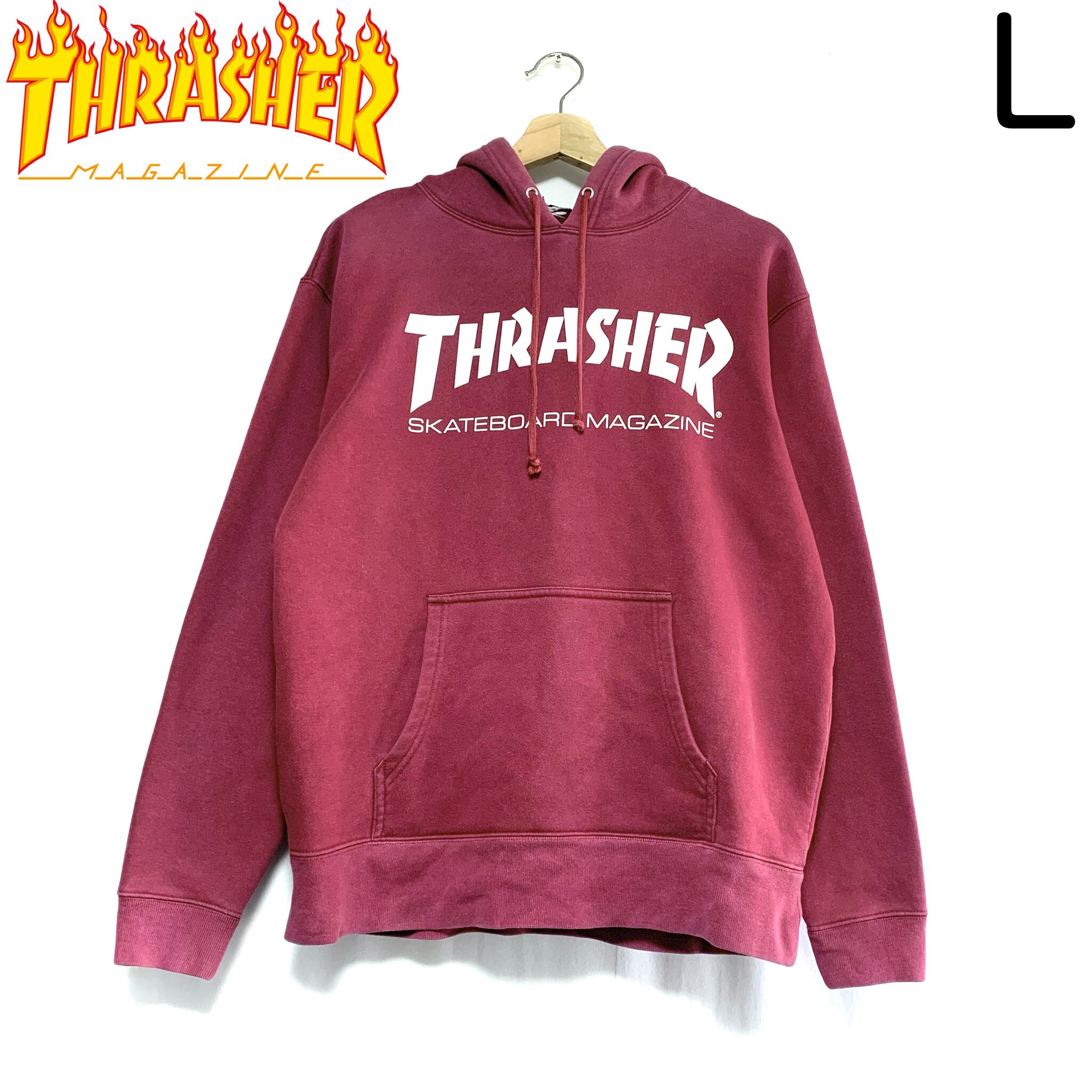 輸入古着 Thrasher スラッシャー スウェット パーカー ロゴ