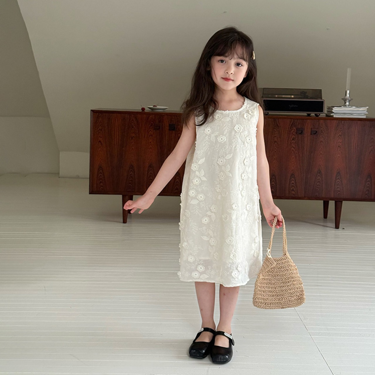 夏フォームフラワーワンピース