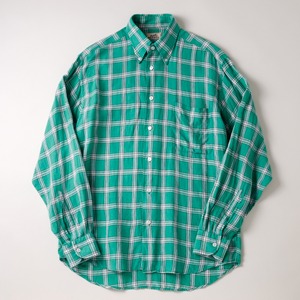 【定価15万】HERMES special B.D. linen shirt made in France green check mint condition ／ エルメス スペシャル リネン シャツ グリーン チェック フランス製 サイズ39 実寸M 長袖 エクストラコンディション