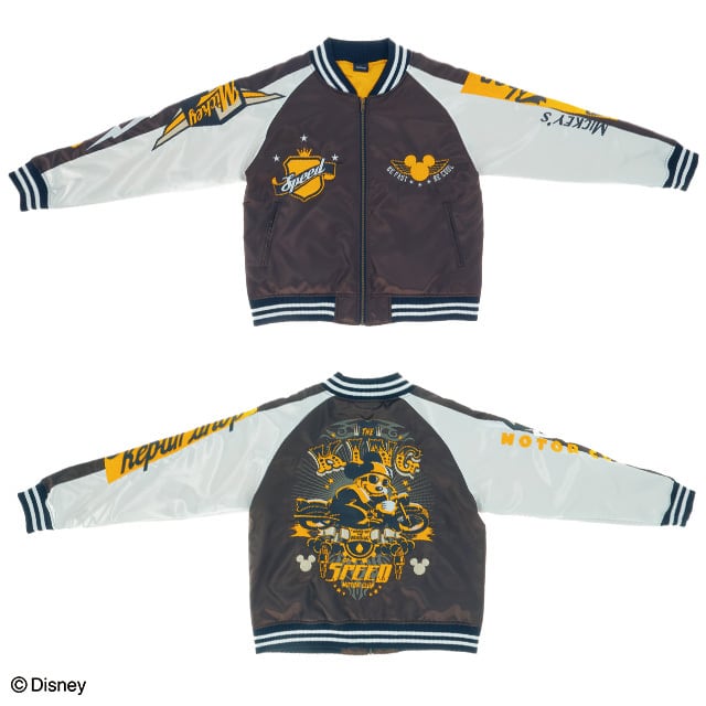 キャラジャン】 ディズニー ミッキー キングモーター スカジャン（L