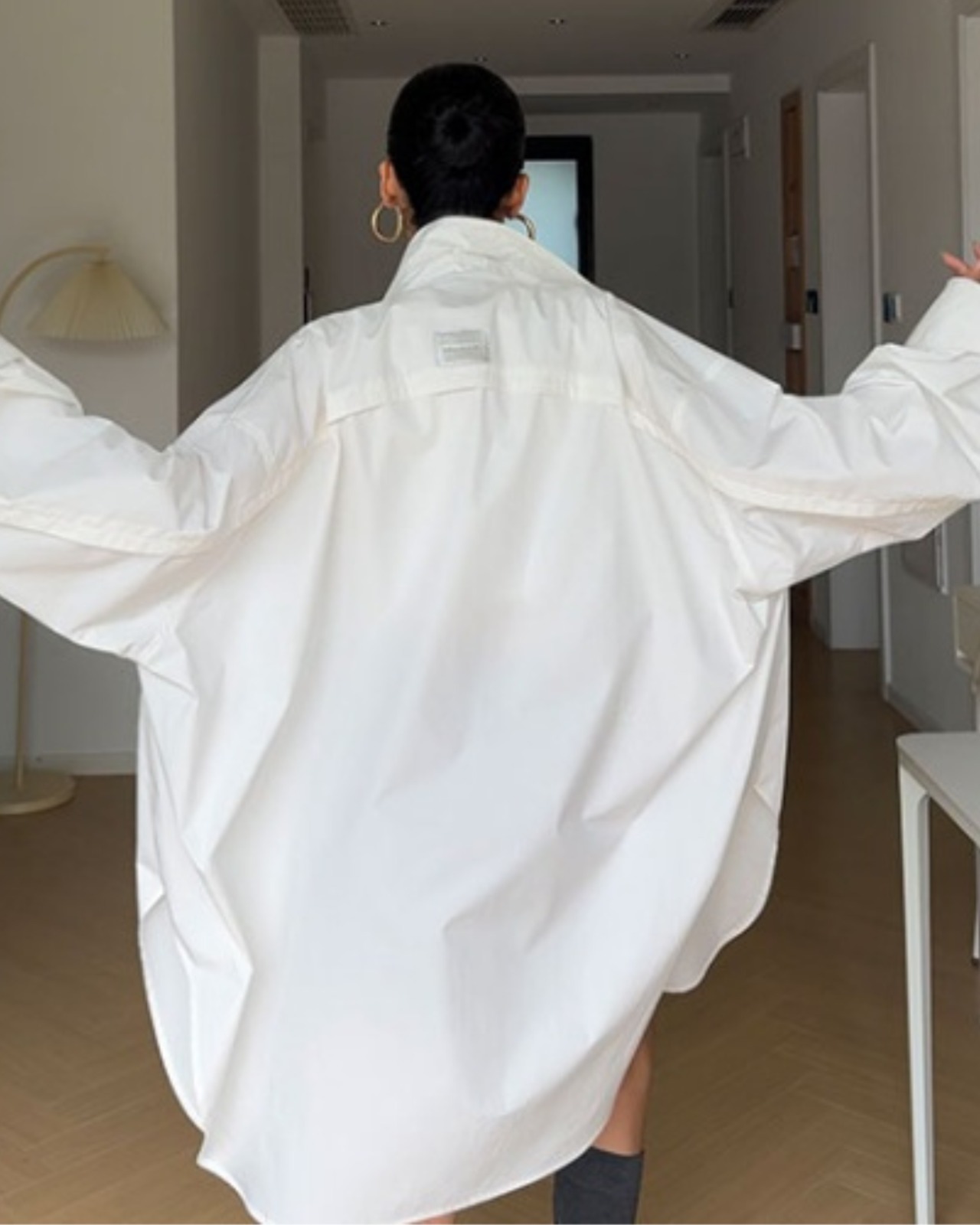 スタンドカラーオーバーサイズシャツ 2colorA0020 - 6