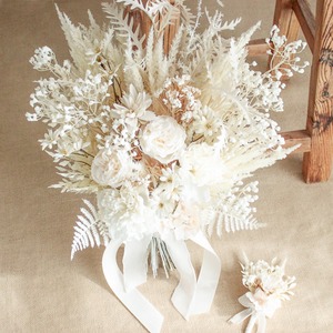 Snow white Bouquet＆Boutonniere