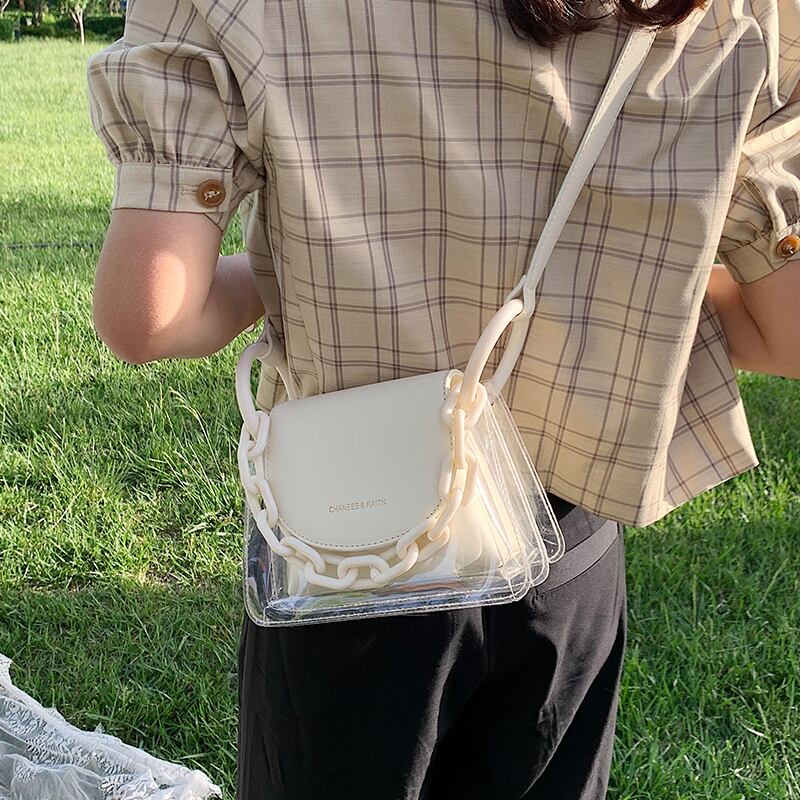 夏の小さなバッグ女性バッグ2020新しいトレンディな野生のショルダーメッセンジャーバッグネット赤ファッション小さなck透明ゼリーバッグ Tiancai_Wing_Bag8124150