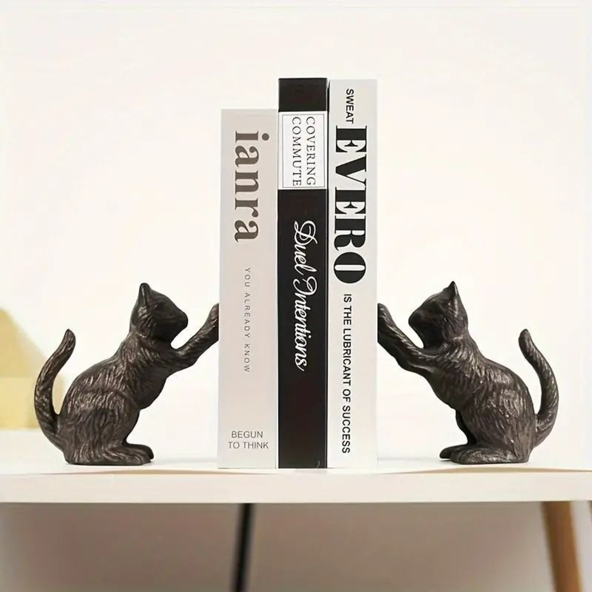洋書BOX ハンドメイド ビンテージ 黒猫 （ブックエンド ネコ 猫 黒猫 