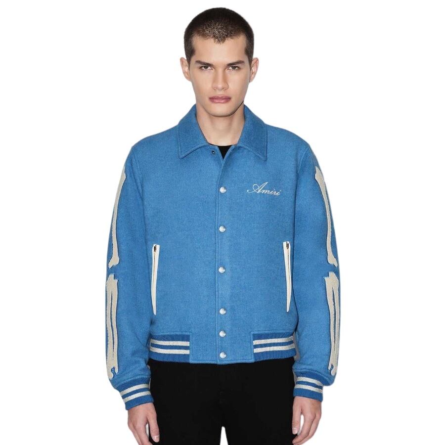 【AMIRI】BONES VARSITY JACKET(BLUE) | AYIN