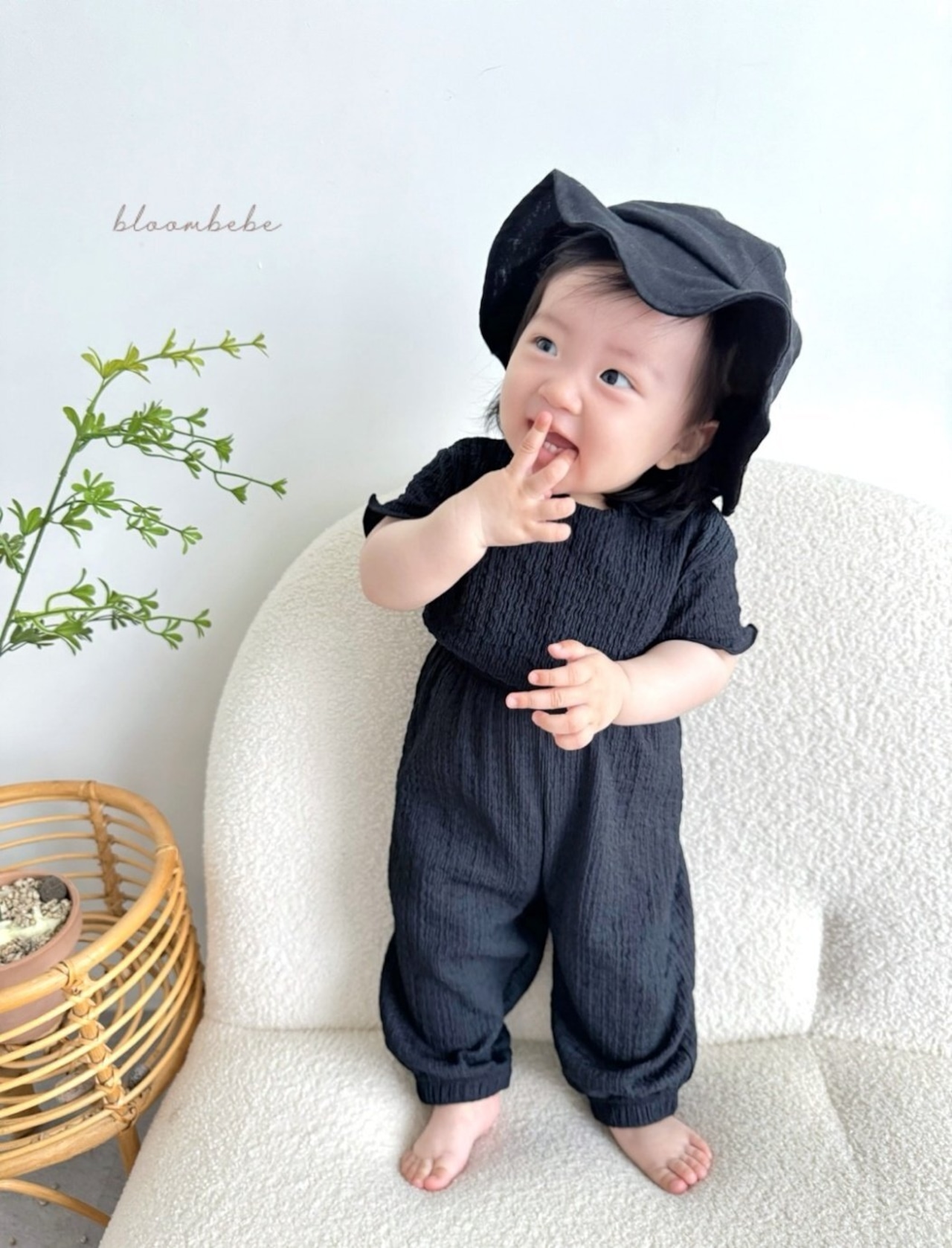 【bloom bebe】ワッシャーコットンドロワーズパンツ クリーム 80〜100cm  240441 - 8