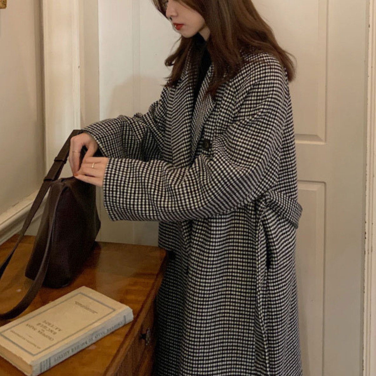 クラシック千鳥格子コート W00854