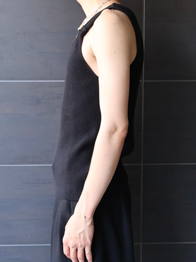 shoulder detail rib tank top