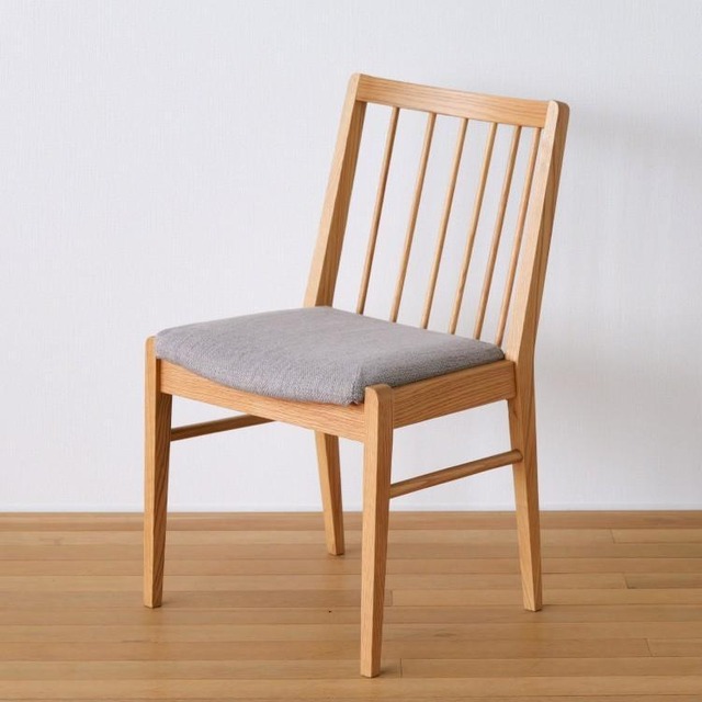 チェア 食卓 木製 おしゃれ シンプル オーク ダイニング用 無垢材 天然木 北欧 和モダン ナチュラル 格子 いす カバーリング 布張り グレー ブラウン