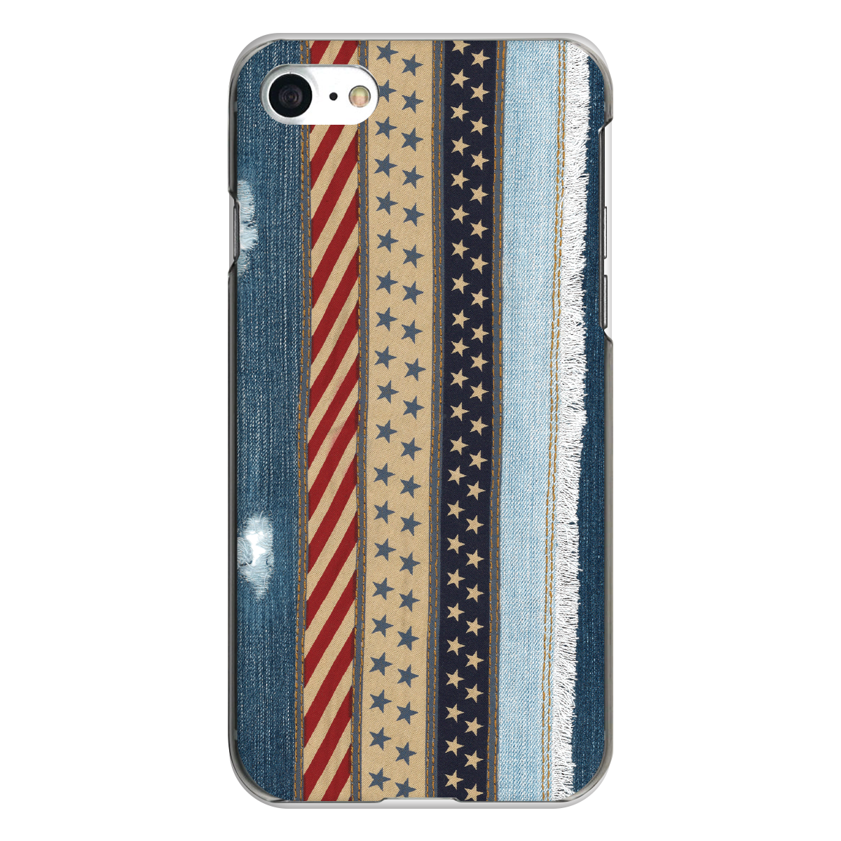 iPhone対応 スマホ ハードケース クリア デニムストライプ02 冬 レトロ 【iPhone17 / iPhone16e / AQUOS / Xperia 他 iPhone / Android ほぼ全機種対応】 |dmspb080