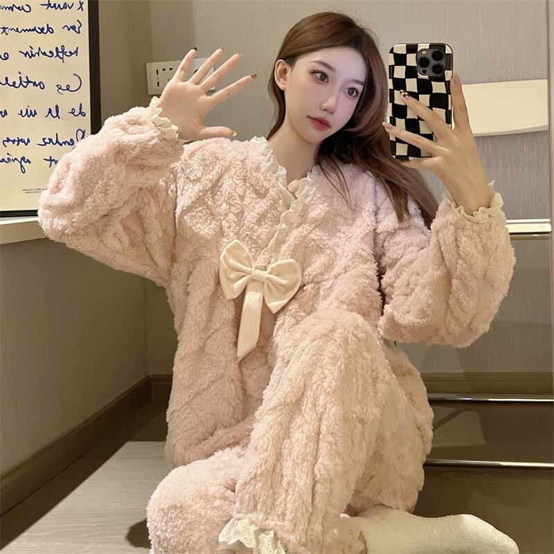 レースベルベットレディースウィンター リボン 冬物 萌量不足19989849311