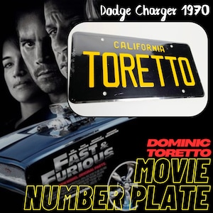 ♧ 再入荷!【 The Fast & Furious ( ワイルドスピード ) 】 Dominic Toretto ( ドミニク・トレット ) / 『TORETTO』/ ナンバープレート / ライセンスプレート 〚アメリカン雑貨 アメトイ〛