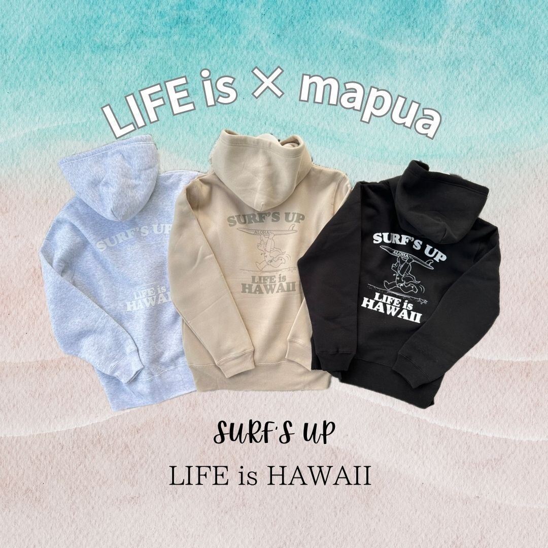 再販！LIFE is × mapua コラボ 裏起毛フーディー ￥7,990（¥8,789）