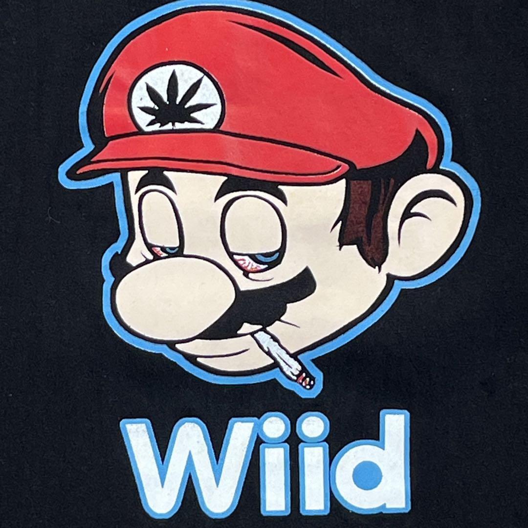 サイズL WiidウィードマリオTシャツ大麻マリファナ ガンジャ ガンギマリ君