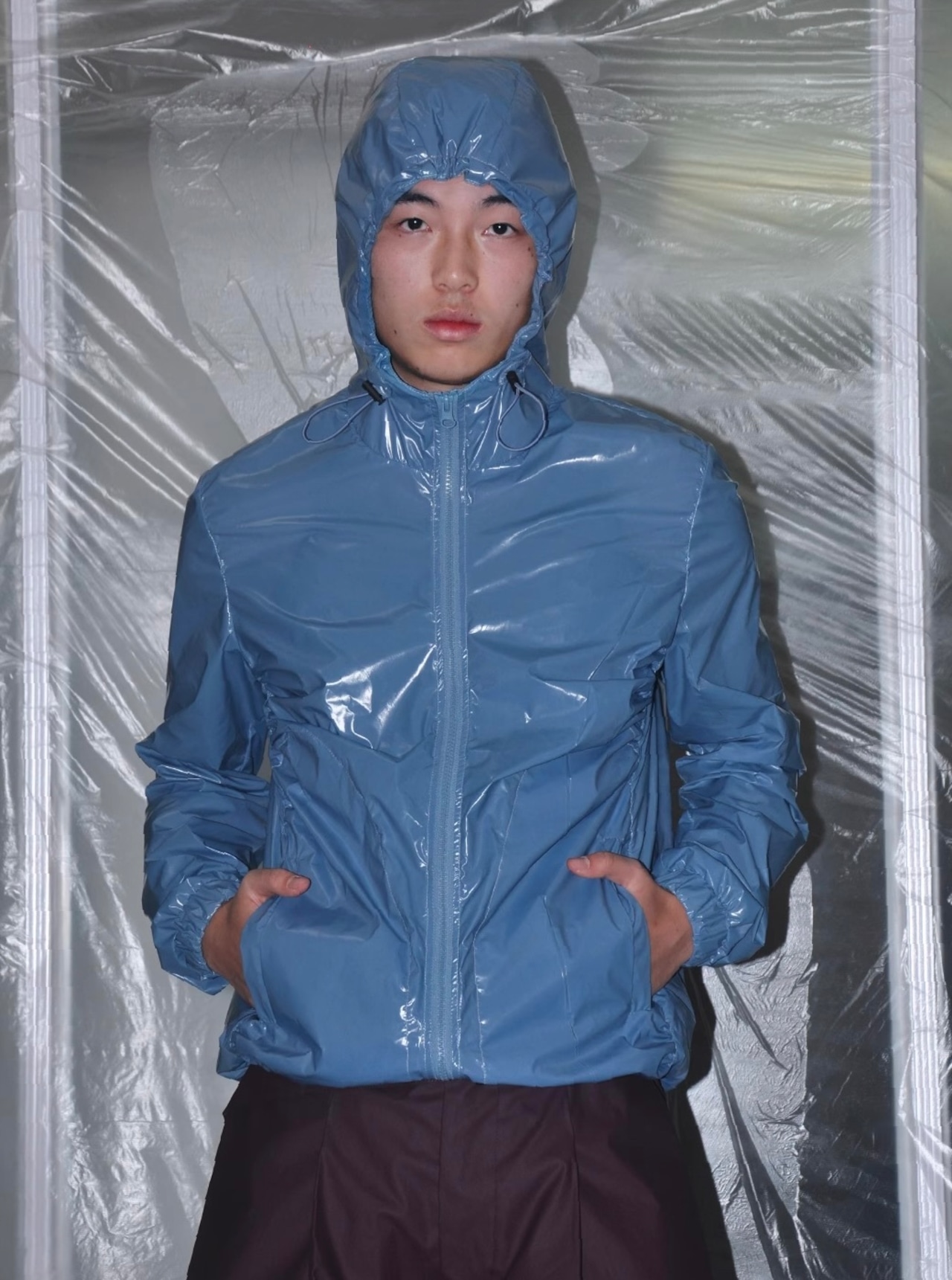 7440 37 1 High-Gloss Nylon Hoodie