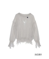 【直営限定ITEM】ローゲージダメージニット (IVORY)　CQ-49013H