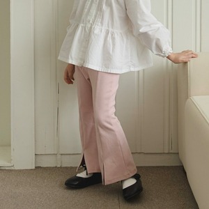 即納)  100.120 | Front-slit flared pants  | the beige