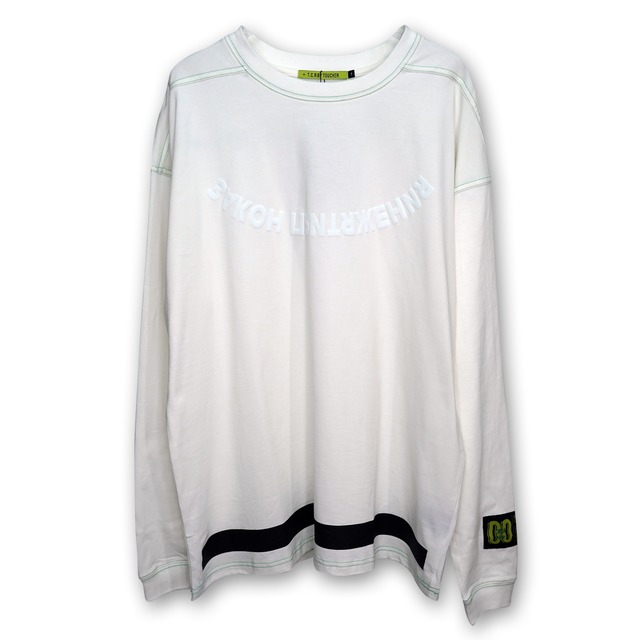 OVERSIZED ATTRACTION L/S TEE - WHITE/GREEN
