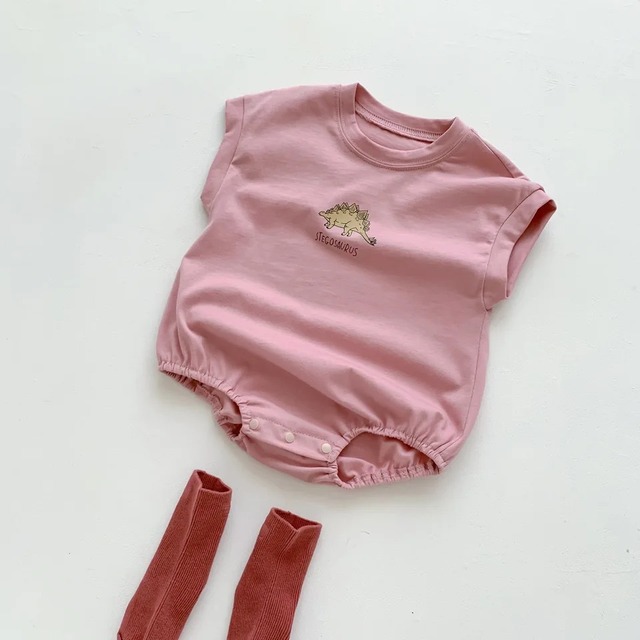 ノースリーブ 恐竜 ロンパース