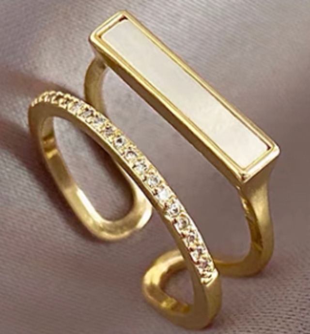 Square Double Gold Ring