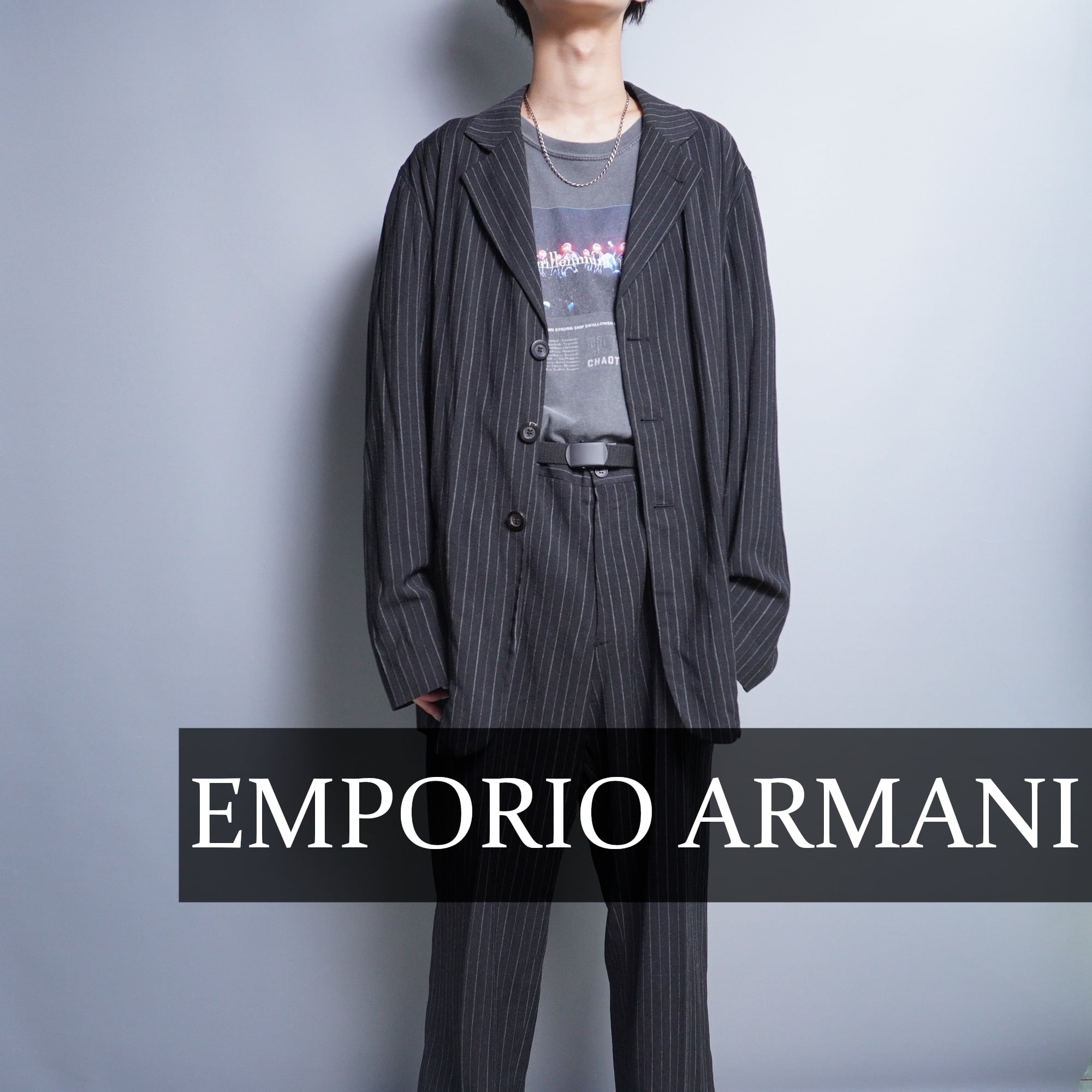 【EMPORIO ARMANI】ピンストライプ とろみセットアップスーツ