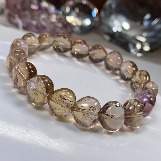 シトリン多め☆アメトリンハート ブレスレット