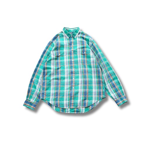 Polo by Ralph Lauren ポロ ラルフローレン マドラスチェック リネンコットンシャツ（表記L・実寸L相当）｜NA971