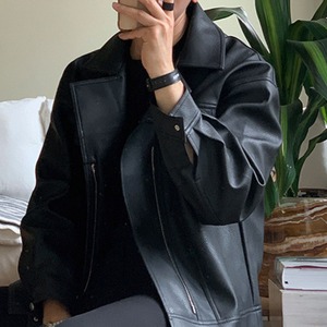 フラップフェイクレザーブルゾン　MT0080400