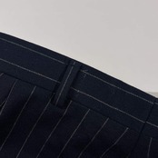 上下 イギリス製 OZ WALD BOATENG オズワルドボーテング セットアップ ストライプ テーラードジャケット スラックス スーツ /ネイビー メンズ