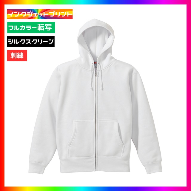 United Athle　10.0oz T/C スウェット フルジップ パーカ（裏起毛)（ホワイト） (品番5620-01)