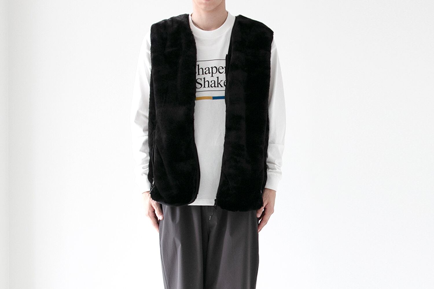 MICRO FUR V-NECK VEST