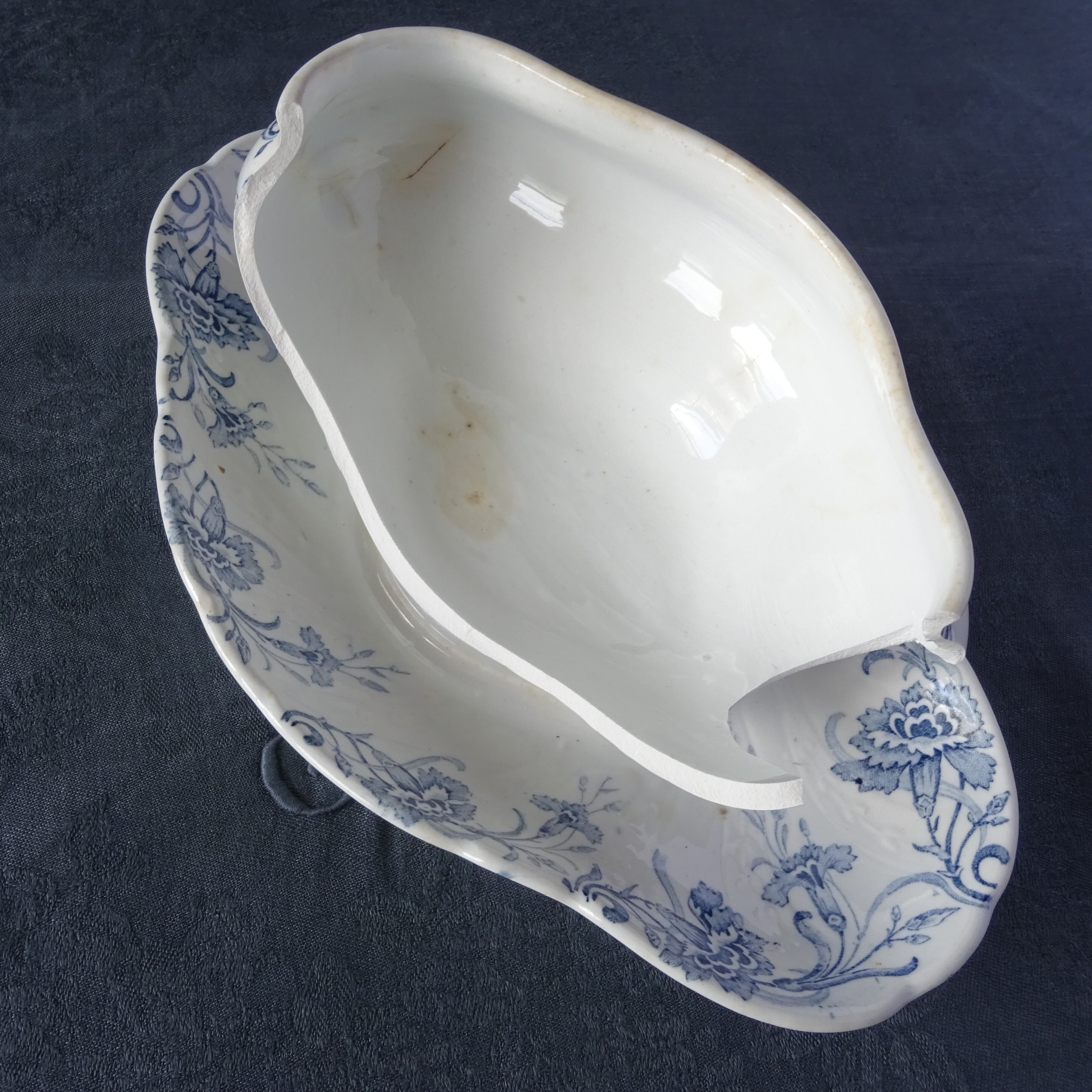 【 Épuisé 】【金継ぎ用】KG Luneville*modèle《KLEBER》Saucière pour Kintsugi