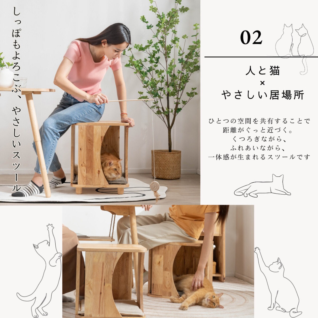 天然木のPETSTOOL