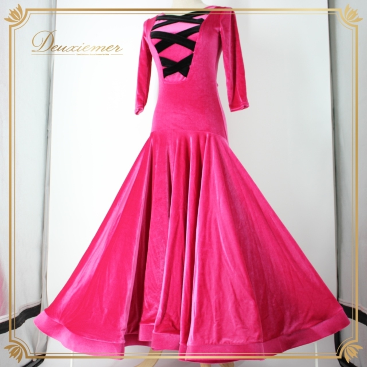 社交ダンス 衣装 スタンダード ドレス ワンピース レッスンウェア パーティドレス ピンク系 YILINFEIER 黒 ブラック系 長袖 ベロア 派手 ビビッドピンク 光沢 スタイリッシュ かわいい フェミニン 体型カバー セクシー 講習会 舞台衣装 パーティー コスチューム おしゃれ フォーマル パーティー用 カジュアル おそろい ファッション トレンド 最新 こだわり 便利 試着可能 快適