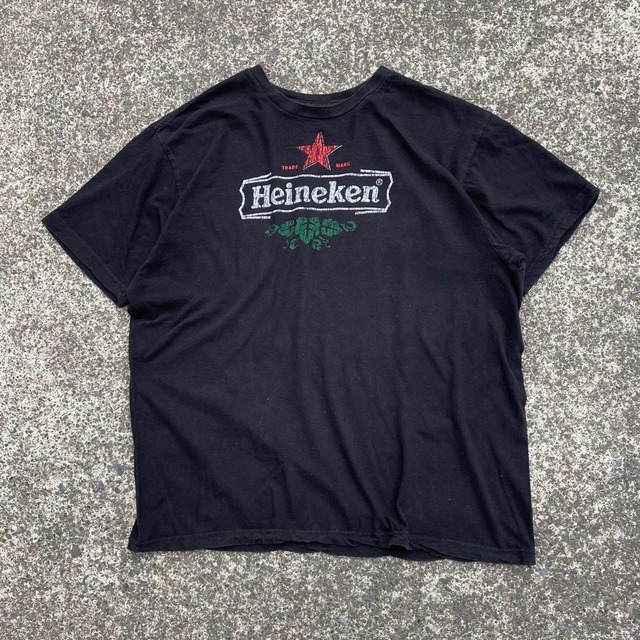 【XLサイズ】Heineken ハイネケン ラベルロゴ オフィシャル 古着 黒 Tシャツ