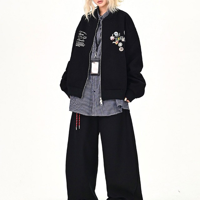 レタリングカレッジジップブルゾン 2col R01008