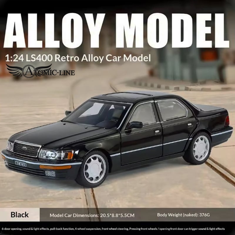レクサス LS400 セルシオ 1/24 ミニカー 全3色 ライト点灯 エンジン